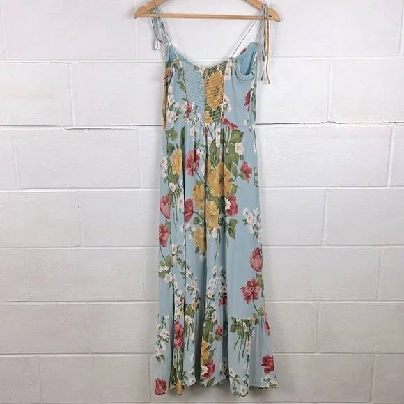 Reformation Floral Midi Dress - Blue, Yellow, Pink - Picture 5 of 6